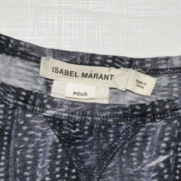 ISABEL MARANT POUR H&M SIZE YOUTH 10 12 WOMENS XS FEATHER PRINT BLOUSE TOP TEE - Picture 7 of 8